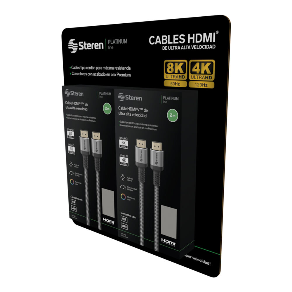 Paquete de 2 Cables HDMI Steren image number 1