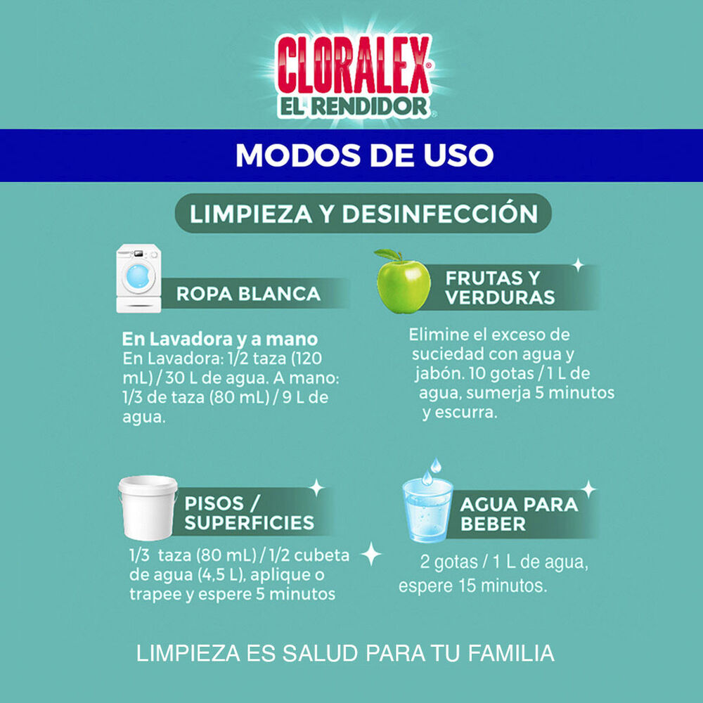 Blanqueador L&iacute;quido Cloralex 10 L image number 1