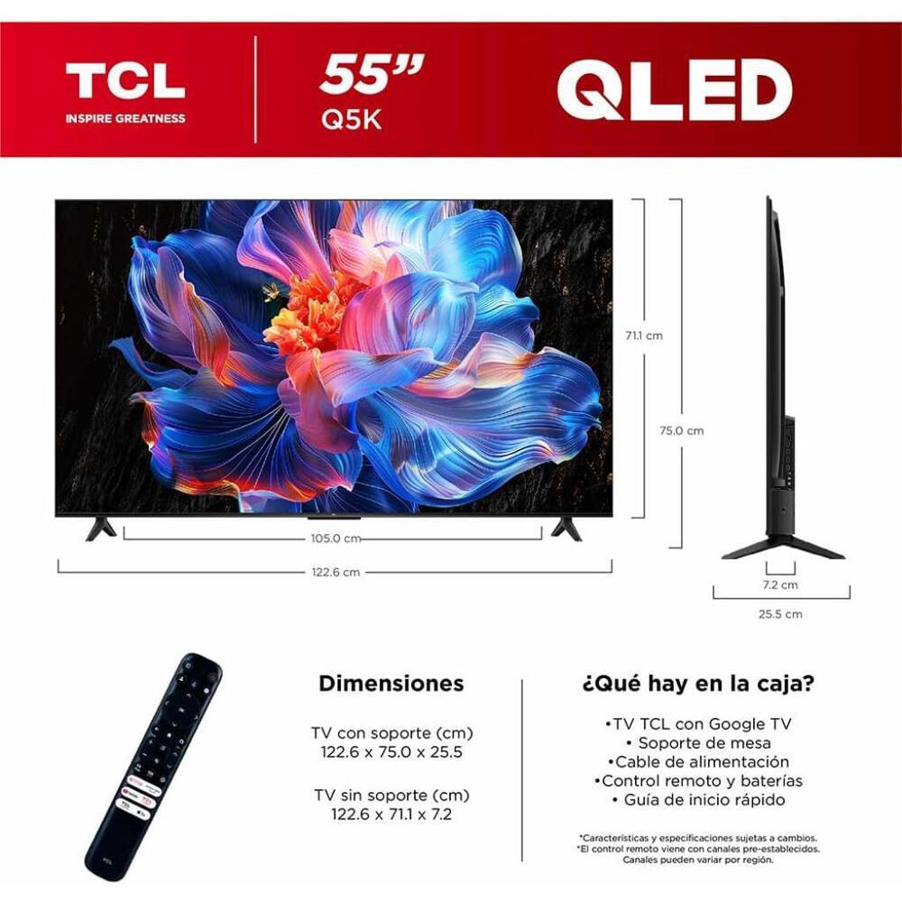 Pantalla 55" TCL 4K QLED Google TV 55Q5K image number 1