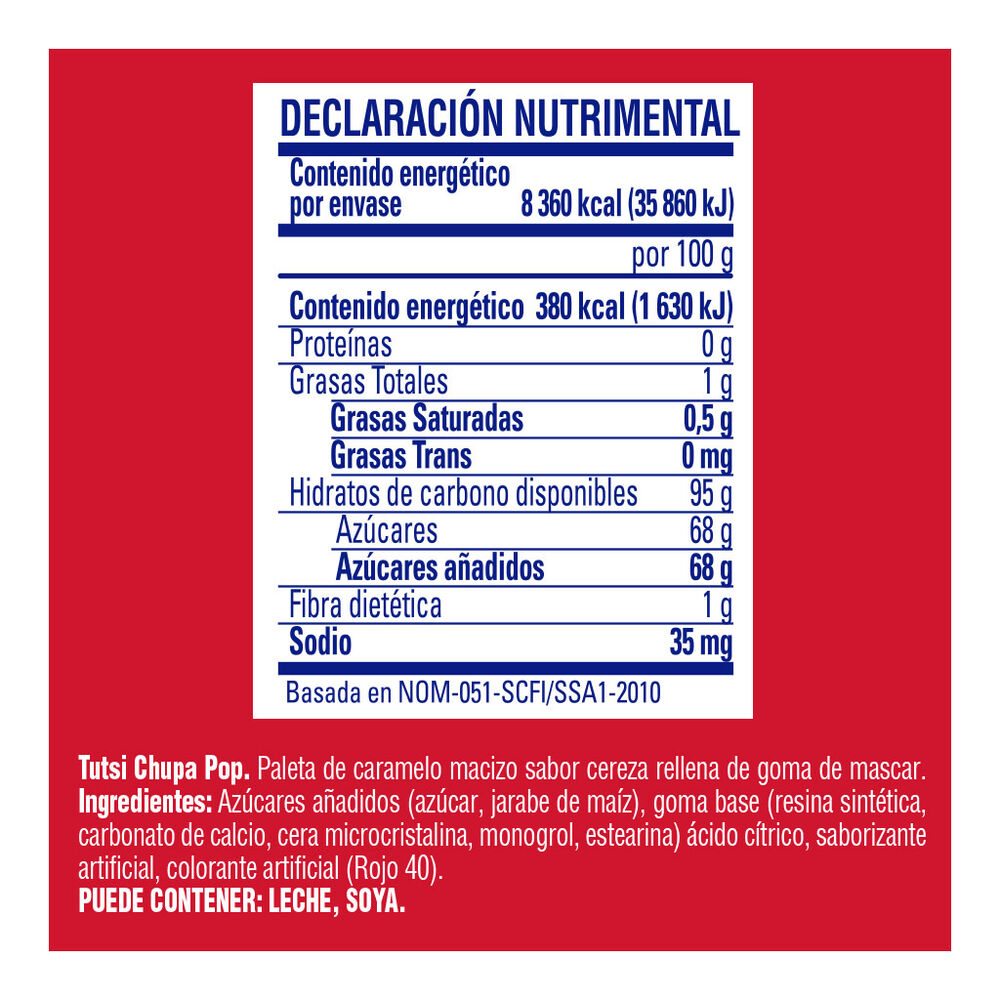 Paleta Chupa Pop Cereza Tutsi 110 pzas image number 2
