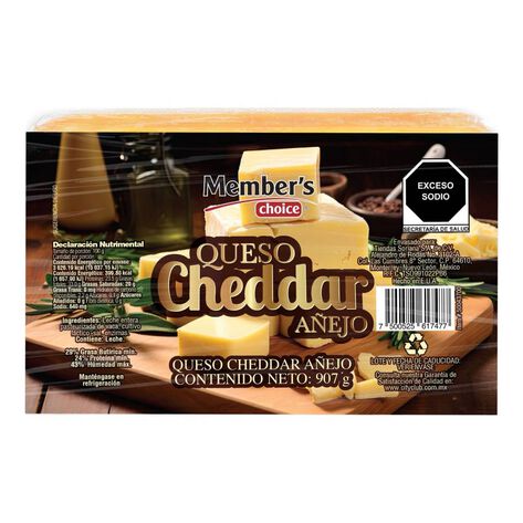 Queso Cheddar A&ntilde;ejo 907 g