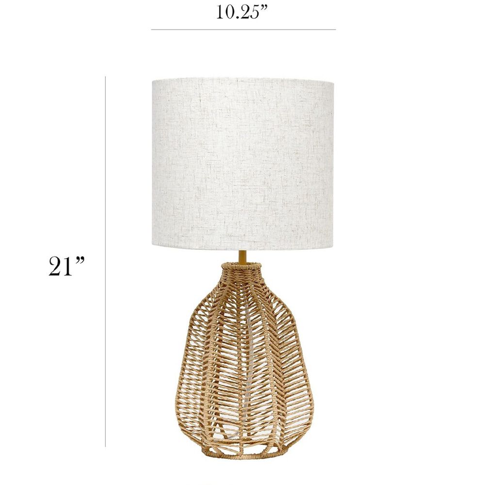 L&aacute;mpara de mesa tejido tipo rattan ELEGANT DESIGNS image number 1
