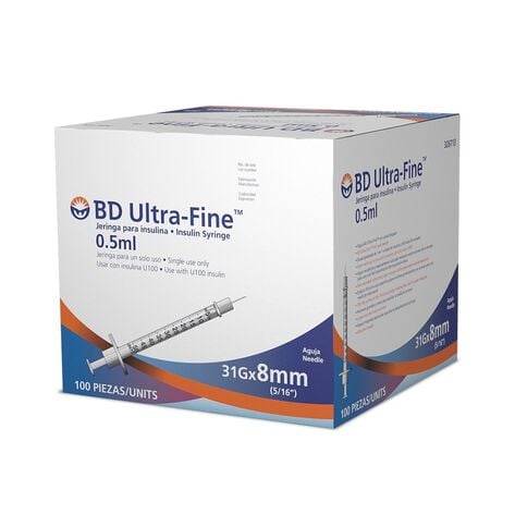 JERINGAS BD ULTRA FINE 0.5ML 31G X 8MM C/ 100 PZ