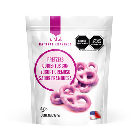 Pretzels con Cobertura Sabor Yogurt Frambuesa   397g