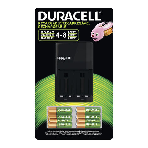 Cargador Para Pilas Recargables Duracell +4 AA + 2 AAA