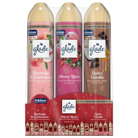 Aromatizante Aerosol Navidad Glade 3 Pack