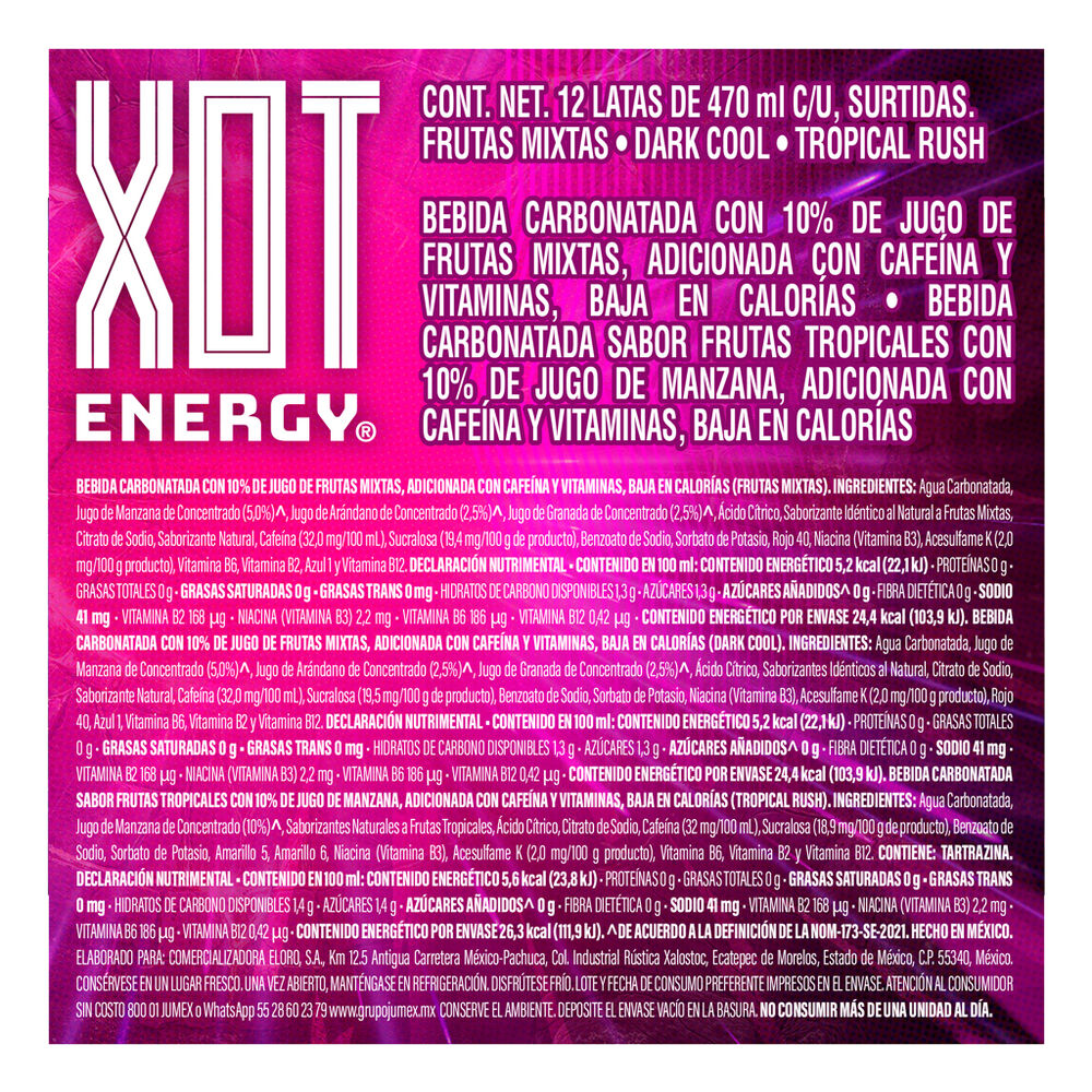 Bebida  Energetizante Xot  12/470ml image number 2
