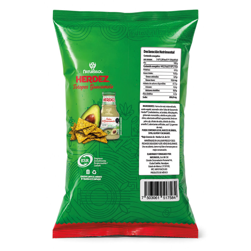 Totopo Sabor Guacamole Naturasol  600 g image number 1