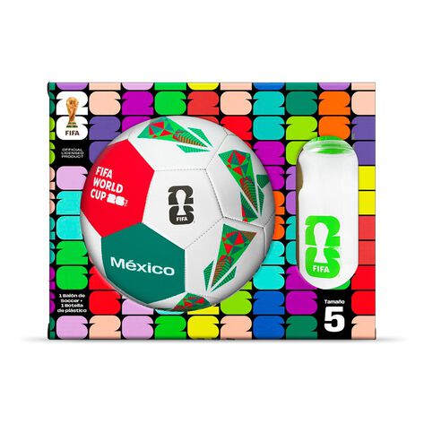 Bal&oacute;n M&eacute;xico 26 + Termo Verde Claro FIFA Life Works