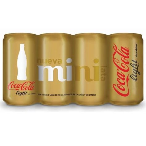 Refresco Coca Cola Light sin Cafe&iacute;na 8 Pack 235 ml