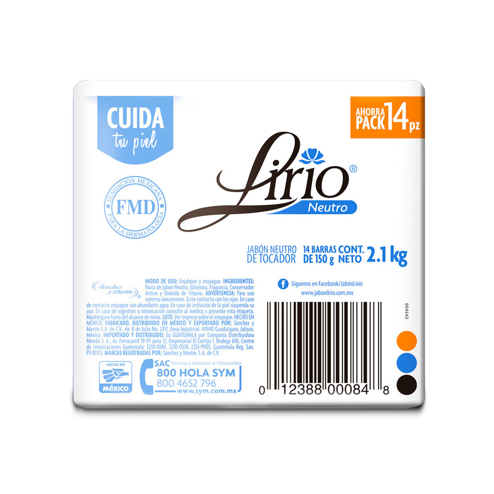 Jabón Neutro Lirio 14/150 g
