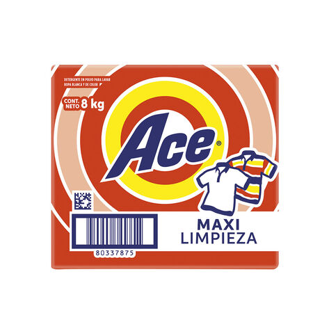 Detergente en Polvo Limpieza Completa Ace 8 Kg