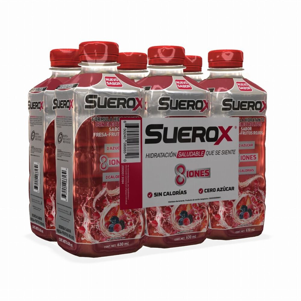 Suero Oral 8 Iones Sabor Frutos Rojos Suerox 6/630 ml image number 2