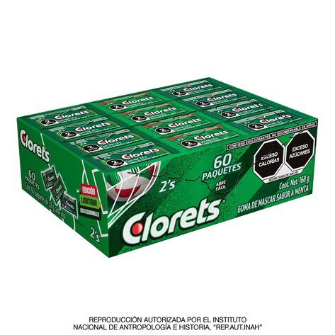 Chicle 2S Sabor a Menta Clorets 60/2.8 gr