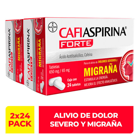 Cafiaspirina forte con 24 tabletas 2 pack