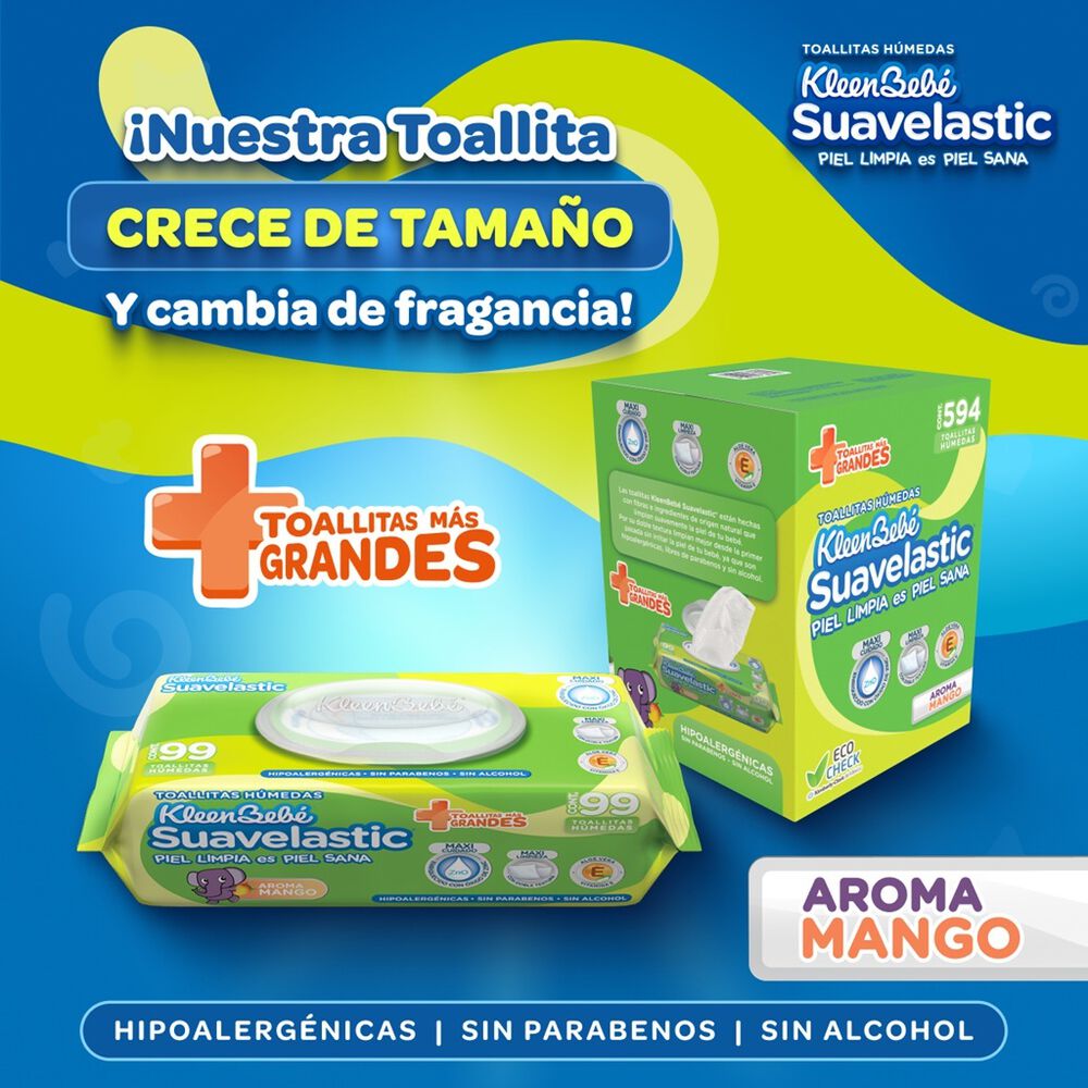 Toallitas H&uacute;medas Kleen Bebe Suavelastic 6/99 Pzas image number 2