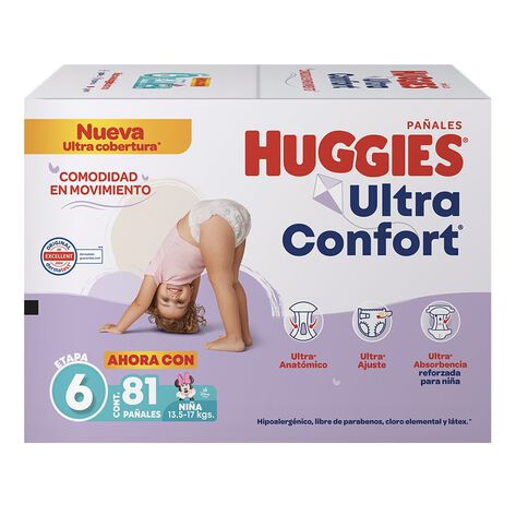 Pa&ntilde;al Etapa 6 Ni&ntilde;a Huggies Ultra Confort 81pzas