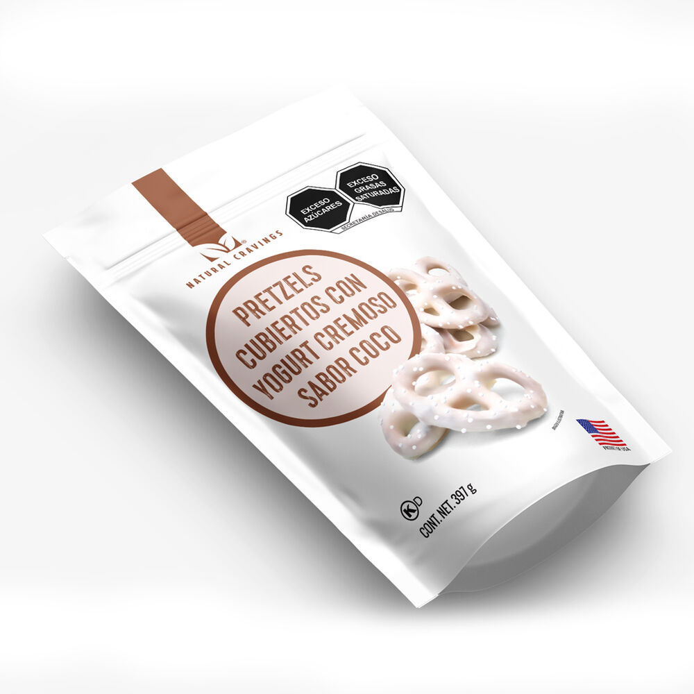 Pretzels con Cobertura Sabor Yogurt Coco  397g image number 2