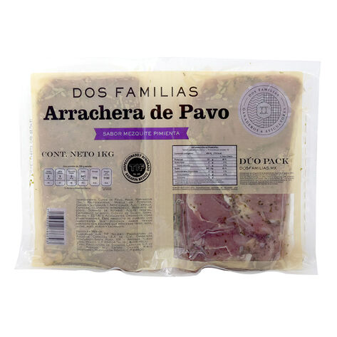 Arrachera De Pavo Natural Dos Familias 2/ 500 gr