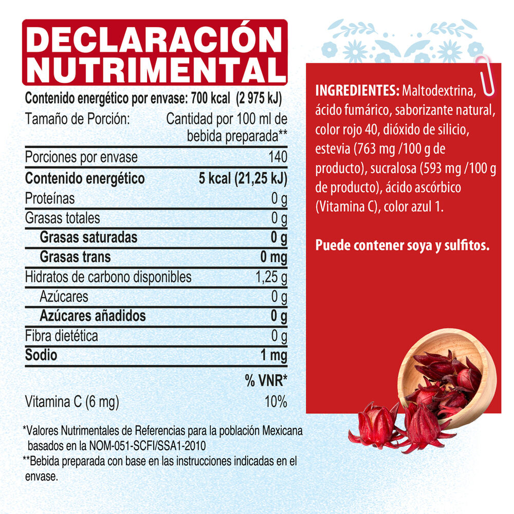 Agua Fresca en Polvo Jamaica Klass 560 g image number 2