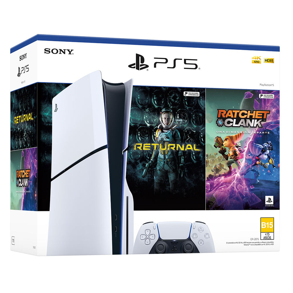 Consola PlayStation 5 Est&aacute;ndar Bundle Ratchet & Clank: Rift Apart, Returnal blanco image number 2