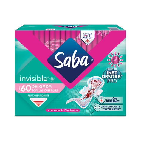 Toalla Femenina Invisible Saba 6/ 10 pzas