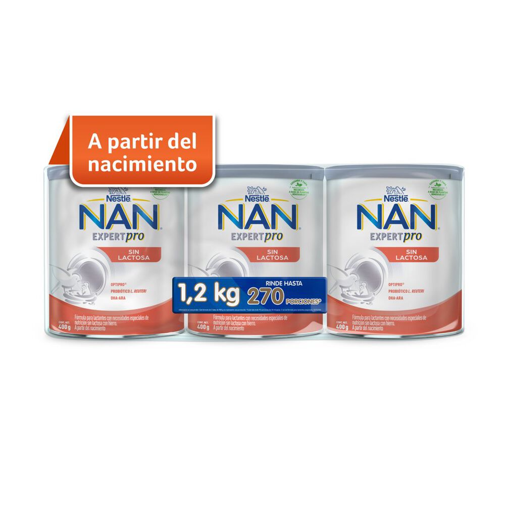F&oacute;rmula Infantil Sin Lactosa Etapa 1 Nan 3/400 g image number 5