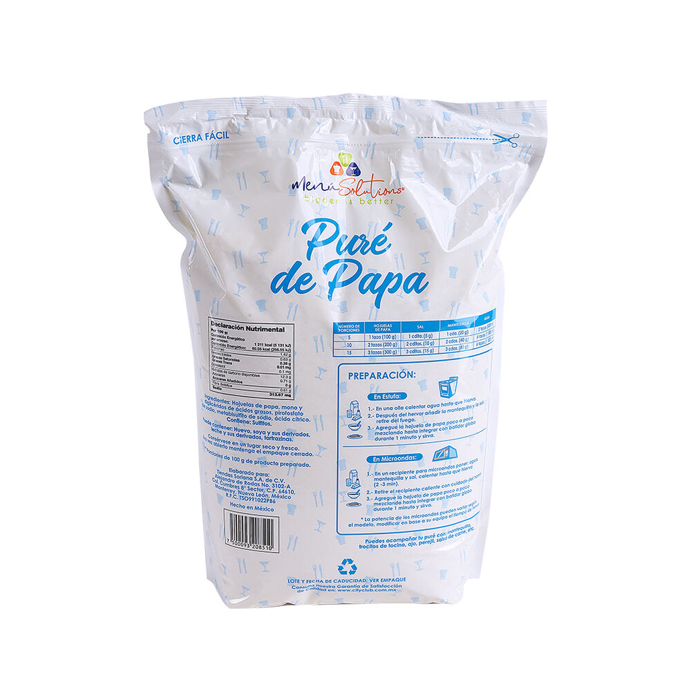 Pur&eacute; de Papa Men&uacute; Solutions 2 Kg image number 1