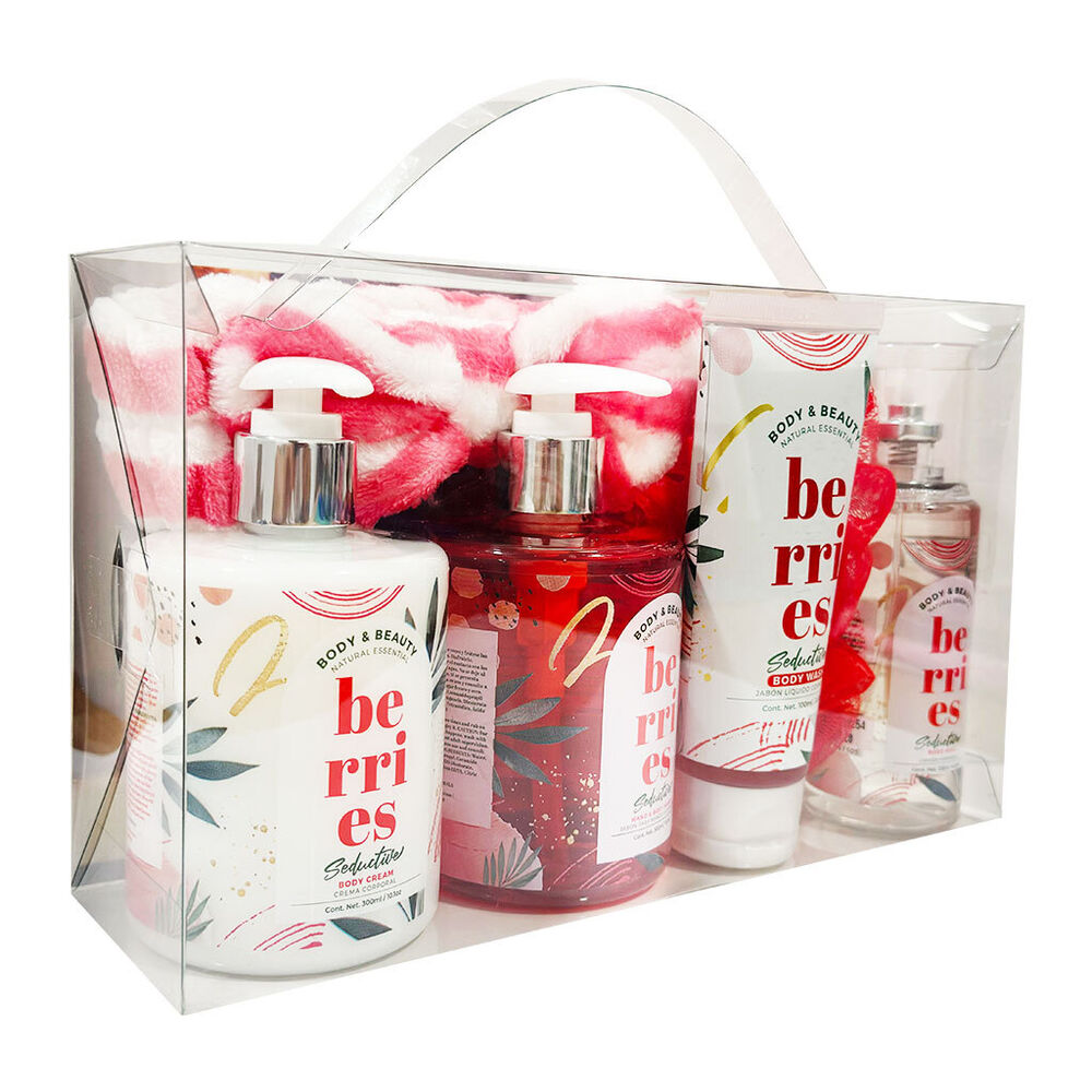 Set Corporal con Crema, Loci&oacute;n, Jabones Aroma Berries y Accesorios Body & Beauty 6 pz image number 1