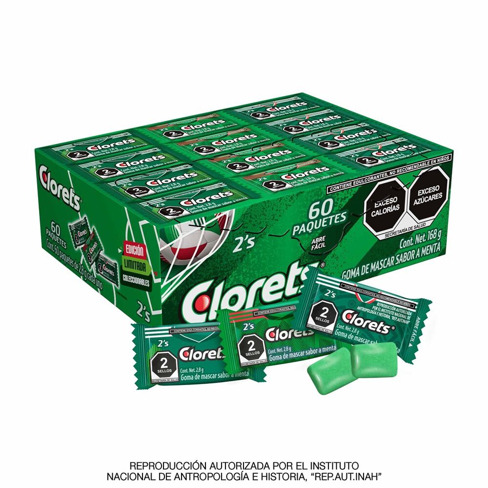 Chicle 2S Sabor a Menta Clorets 60/2.8 gr image number 1
