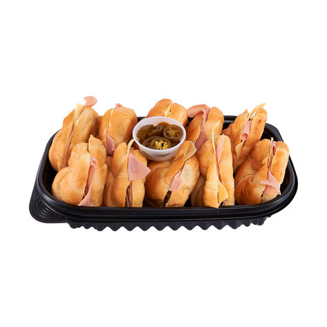 Mini Cuernos Con Jam&oacute;n y Queso 10 pzas