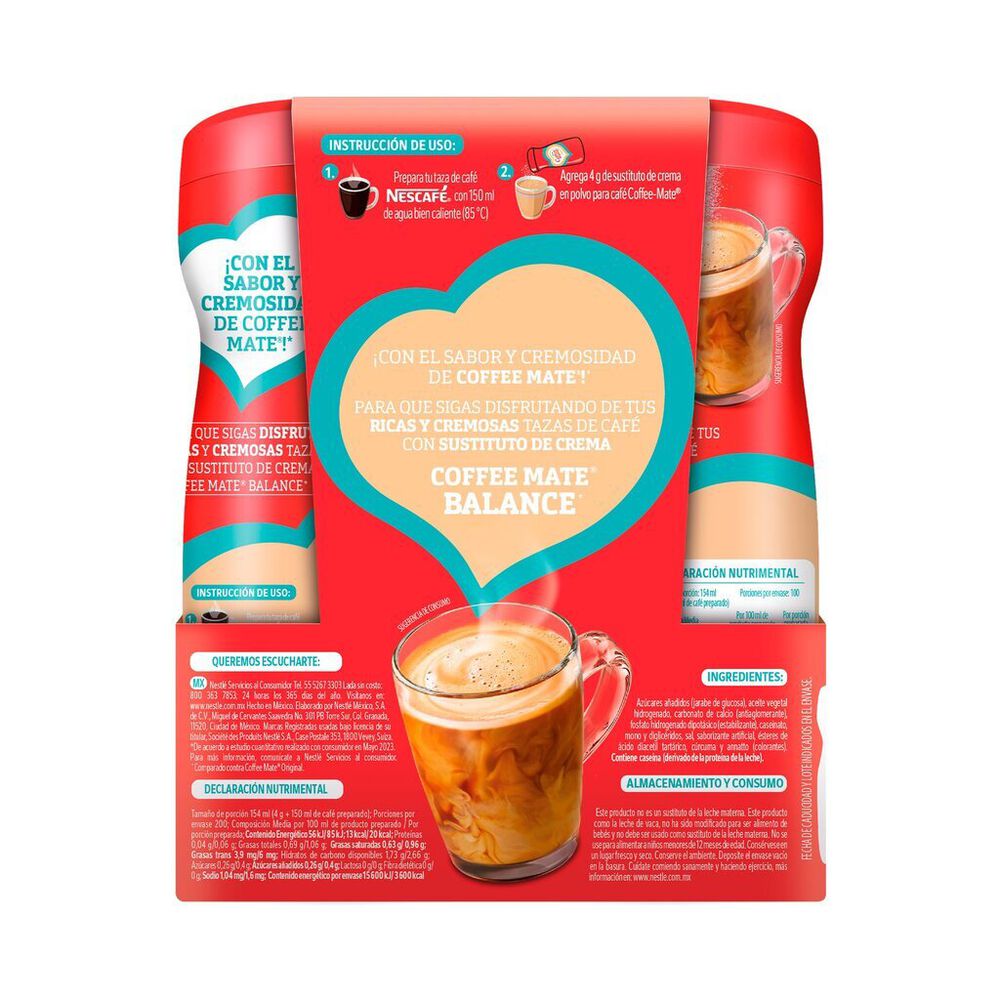 Sustituto de Crema Coffee Mate Balance 2/400 g image number 1