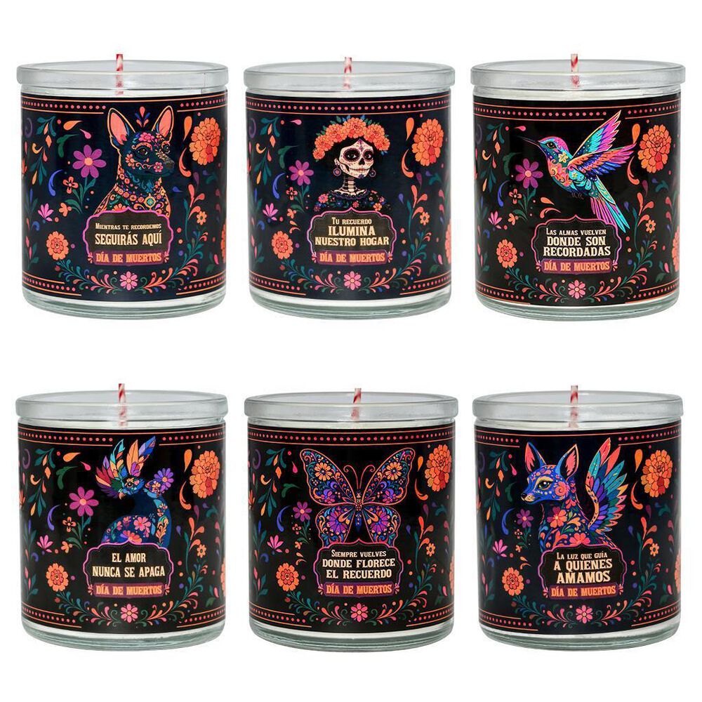 Veladora D&iacute;a de Muertos Aramo 6 pzas image number 1