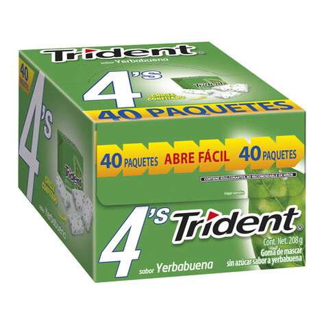 Chicle 4S Yerbabuena Trident  40/5.2 g