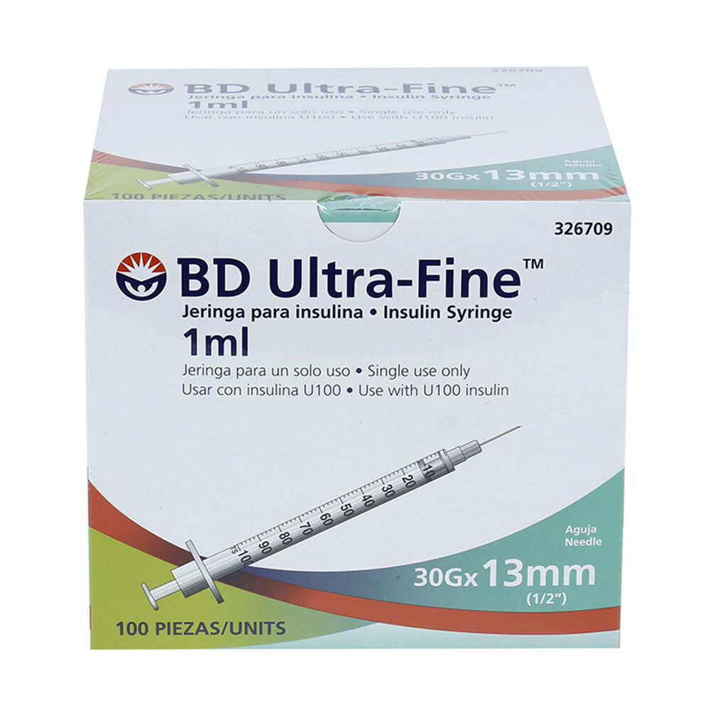 Jeringas Insulina Bd Ultra-Fine 1Ml 30G X 13Mm 100 Pz image number 0