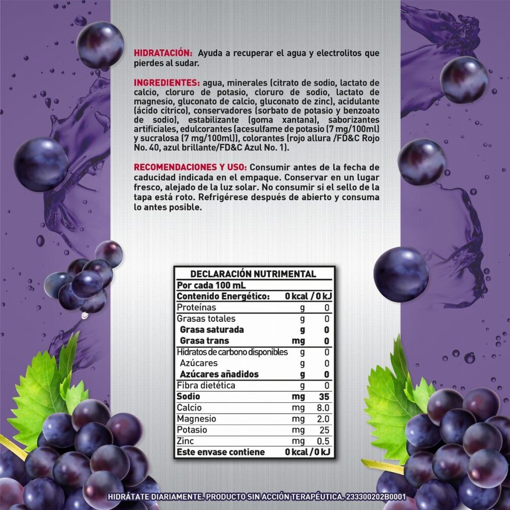 Suero Oral Sabor Uva Suerox 6/630 ml image number 3