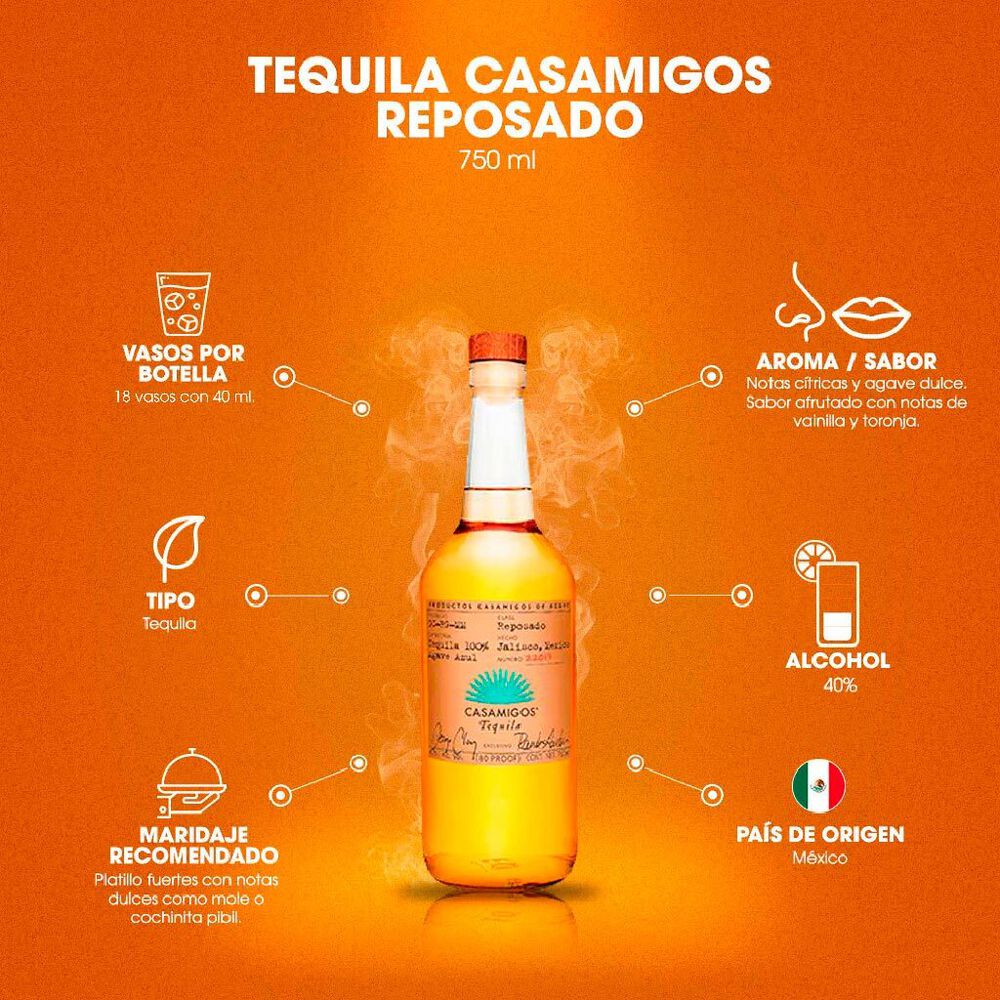 Tequila Reposado Casamigos 750 ml image number 2