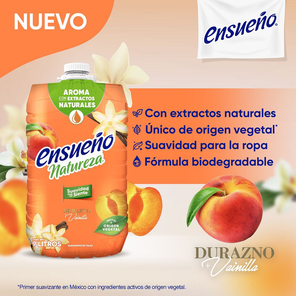 Suavizante Durazno Vainilla Ensue&ntilde;o 9 L image number 2