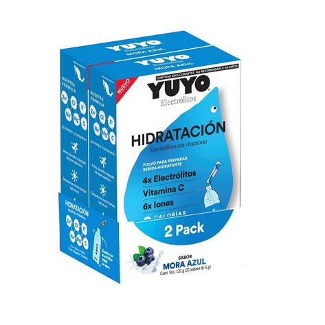 Bebida hidratante YuYo mora azul 2 Pack