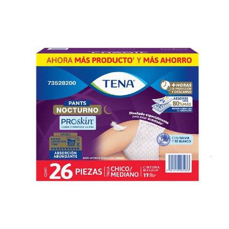 Ropa Interior Desechable Pants Nocturno Tena CH/M 26 pz