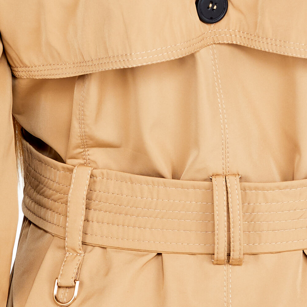 Gabardina con botones Caf&eacute; talla G Ann Miller image number 4