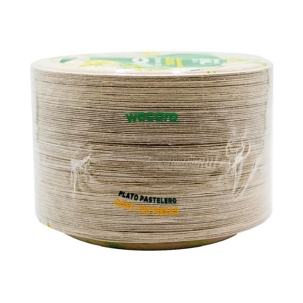 Plato Pastelero Compostable WeCare 100 Piezas image number 2