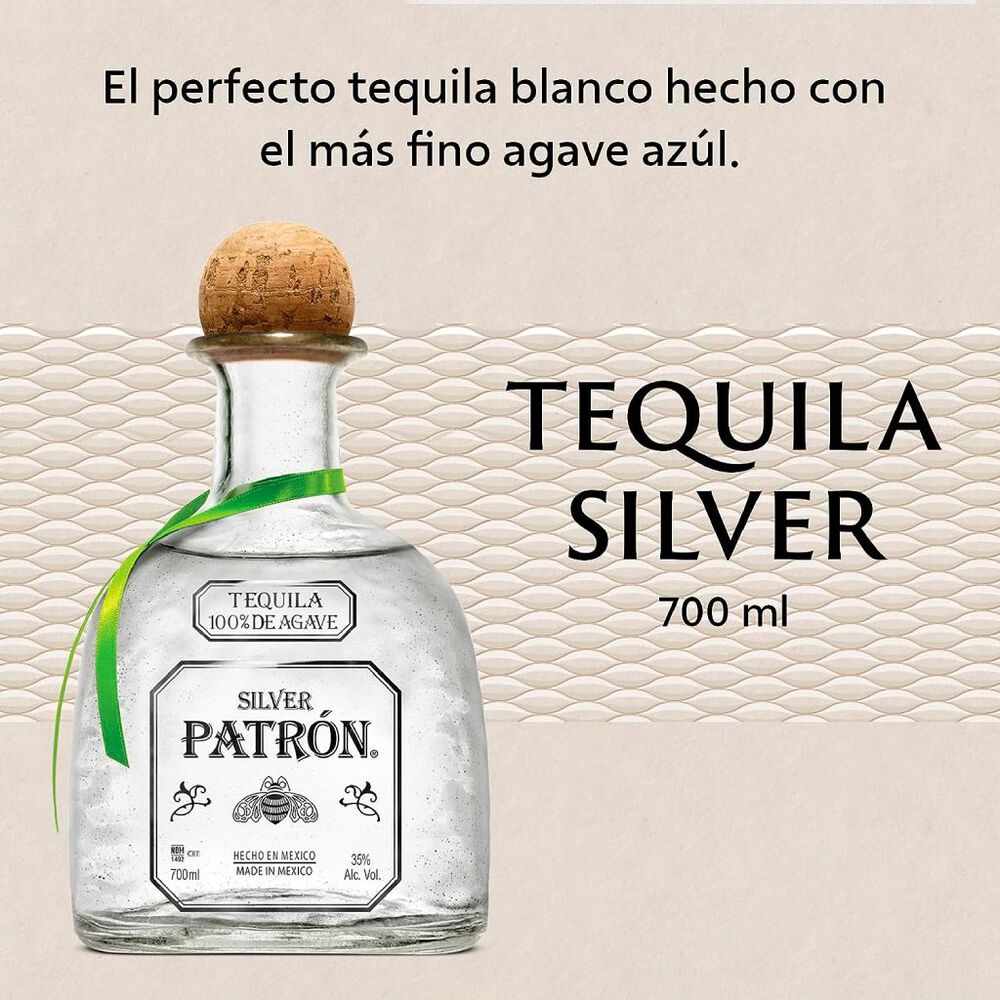 Tequila Blanco Patrón Silver 700 ml image number 2
