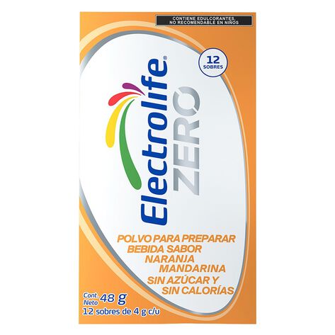 Electrolife Zero Polvo Naranja-Mandarina caja con 12 sobres
