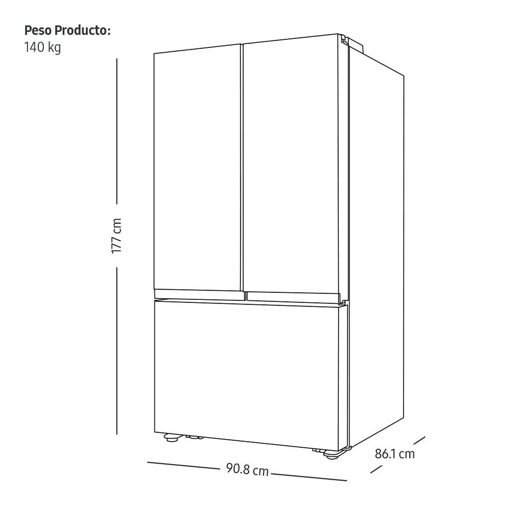 Refrigerador French Door Samsung de 32 pies Silver image number 4