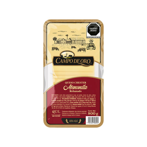 Queso Chester Rebanado Campo de Oro 800 g
