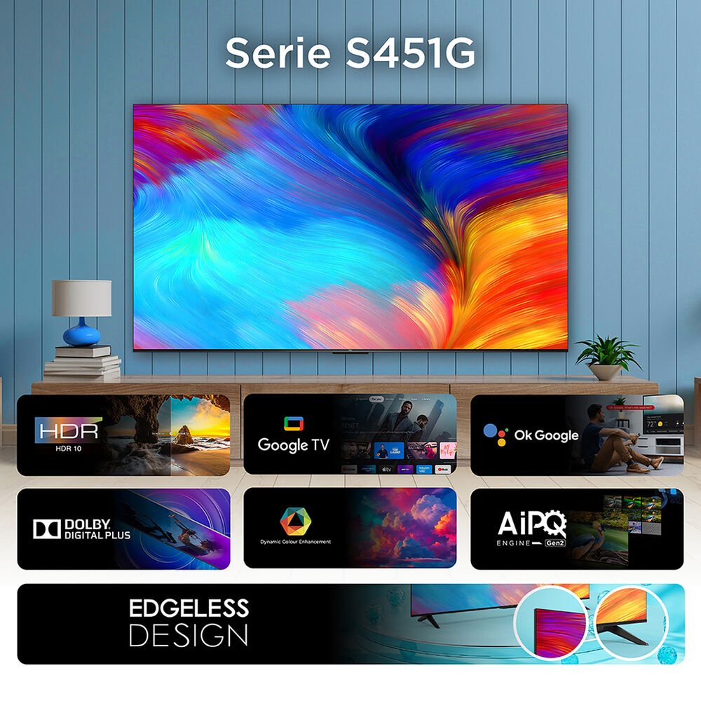 Pantalla 75" TCL 4K UHD Google TV 75S451G image number 4