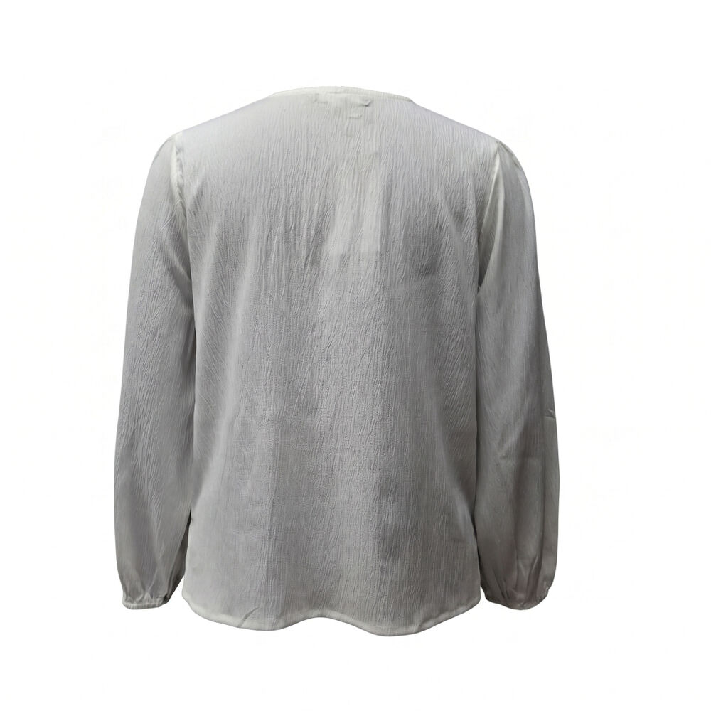 Blusa manga larga con el&aacute;stico en pu&ntilde;o beige talla M RC Collections image number 1