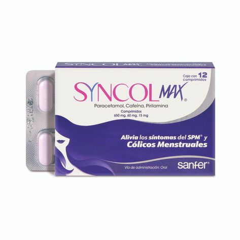 Syncol-Max 650/60/15Mg Cpr Con 12