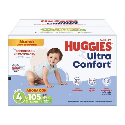 Pa&ntilde;al Etapa 4 Ni&ntilde;o Huggies Ultra Confort 105 pzas